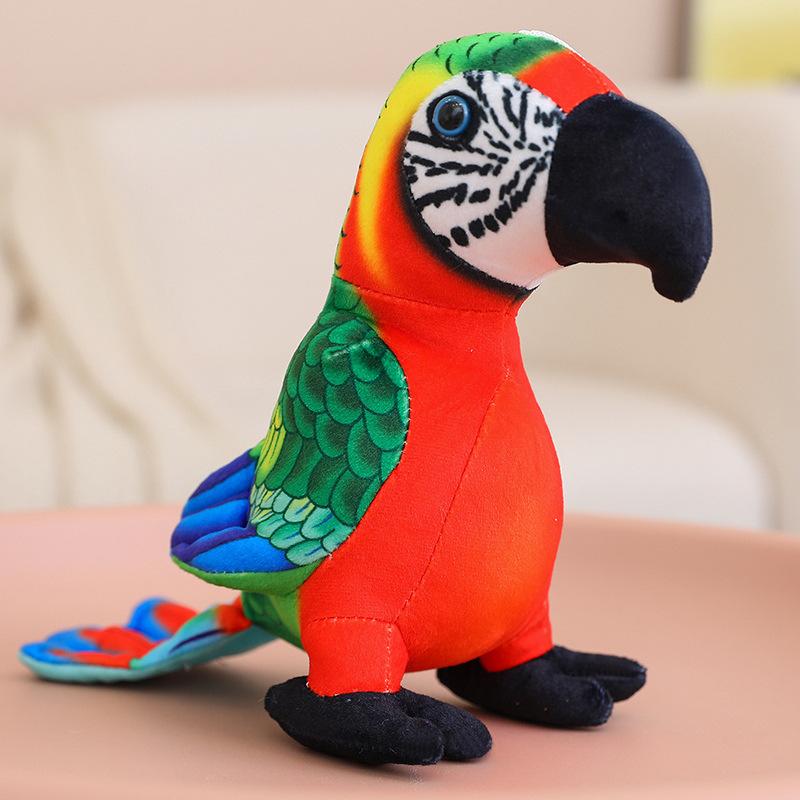 

Realistic Parrot Plush Toy Stuffed Bird Doll Pp Cotton Photo Prop Soft Decor Red Green