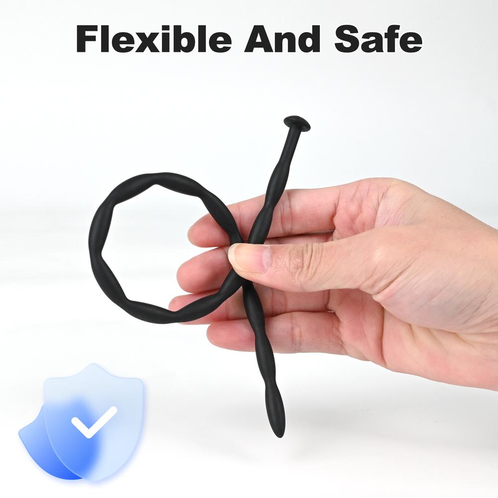 Male Urethale Toys Catheter Urine Urethra Soft Silicone Penis Plug Dildo Dilator Ejaculation Delay Sex Toys for Men Adults 18+