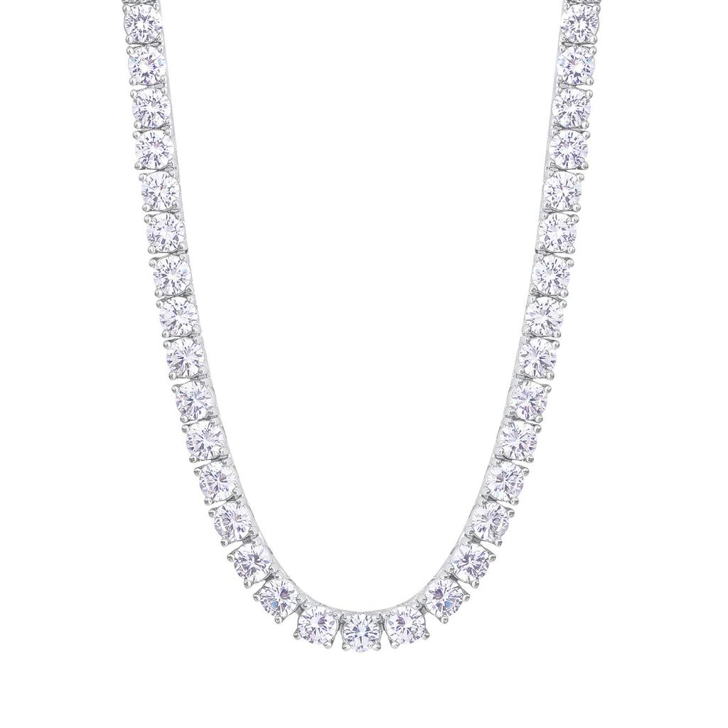 Tennis Chain Tennis Necklace Width 5mm CZ Diamond White Gold Plated Chain Necklace Zirconia Hip Hop Jewelry Bling B Series Street Style Accessories