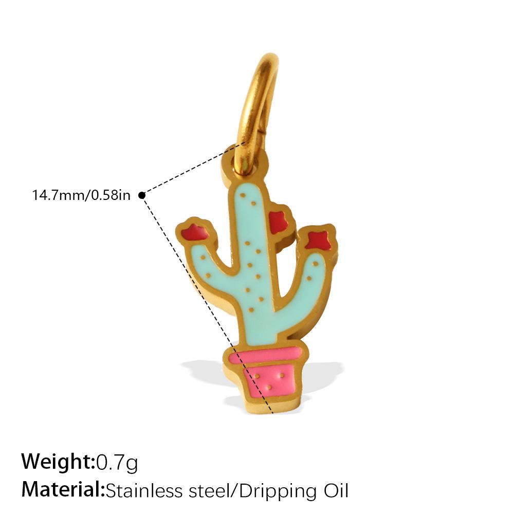 European and American Dripping Oil Small Fresh Plant Series Pendant Cactus Flower Bee DIY Versatile Jewelry Accessories 2026