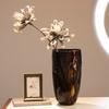 Home Decoration Glass Flower Vase  Black Crack Water Ripple Flower Pot Flowerpot Terrarium Room Floral Arrangement Accessories