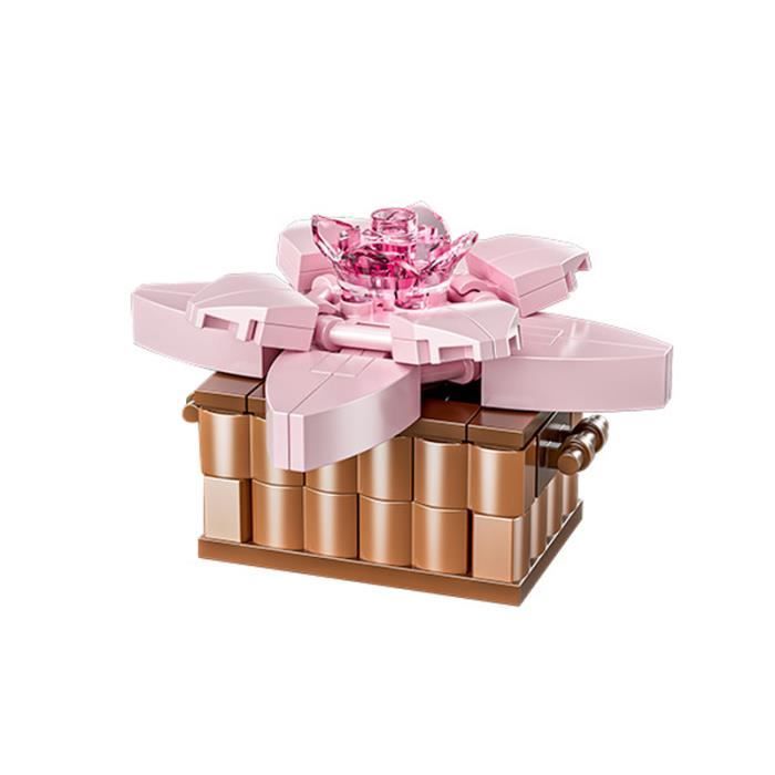Blocs de construction de fleurs Bouquet romantique Jouets de bricolage Modele de fleur 3D - A55