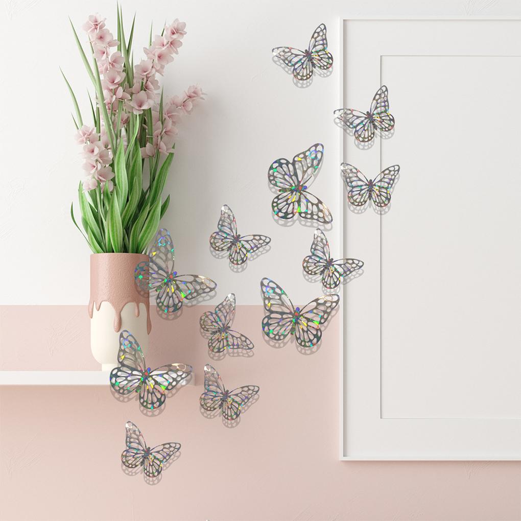 Pack of 24 Wall Art Stickers Room Mirror Decals PVC Craft Self Adhesive Removable Home Wedding Decor Refrigerator Tile