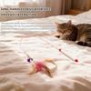 Cat Feather Wand Toy - Steel Wire Feather Interactive Cat Stick Training - Beads Bells Kitten Wand Toys Pet, Funny Kitten Fishi