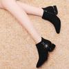 Women Boots Autumn Winter Martin Shoes High Heel Zip Pointed Toe Ankle  Fashion Patent-leather