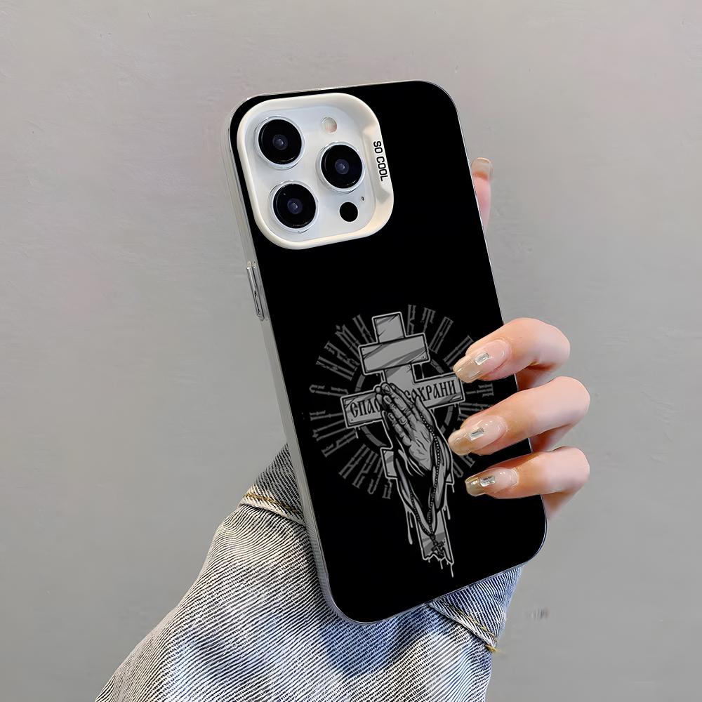 

Orthodox Cross Icon Phone Case For IPhone 17 Pro Max 15 Pro 16 14 Plus 12 13 Mini 11 Pro Shockproof Colorful Cover iPhone 14 Plus