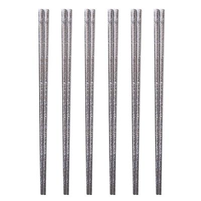 Jingdong Zhizao 100% Pure Titanium Ice Flower Chopsticks (6 Pairs)