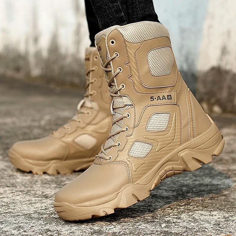 Men Shoes Winter Men Combat Tactical Boots 2026 Ankle Work Safety Shoes Special Force Army Boots Male Waterproof Motorcycle Shoe