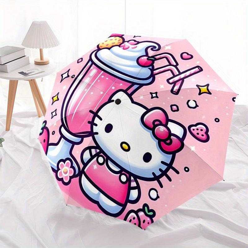 1pc Hello Kitty Milkshake Umbrella with Plastic Handle,Suitable for All Seasons Home Travel Outdoor UmbrellaSanlio044