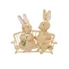 Mute Gold Zodiac Rabbit Brooch Retro Animal Pin Cute Schoolgirl Bag Buckle Accessories