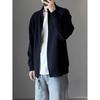 Men's Korean Style Double Zipper Knit Cardigan - Autumn/Winter Long Sleeve Casual Stand Collar Sweater