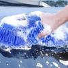 2Pc Blue Microfiber Chenille Car Wash Sponge Care Washing Brush Pad Cleaning Tool Auto Washing Towel Gloves Styling Accessories