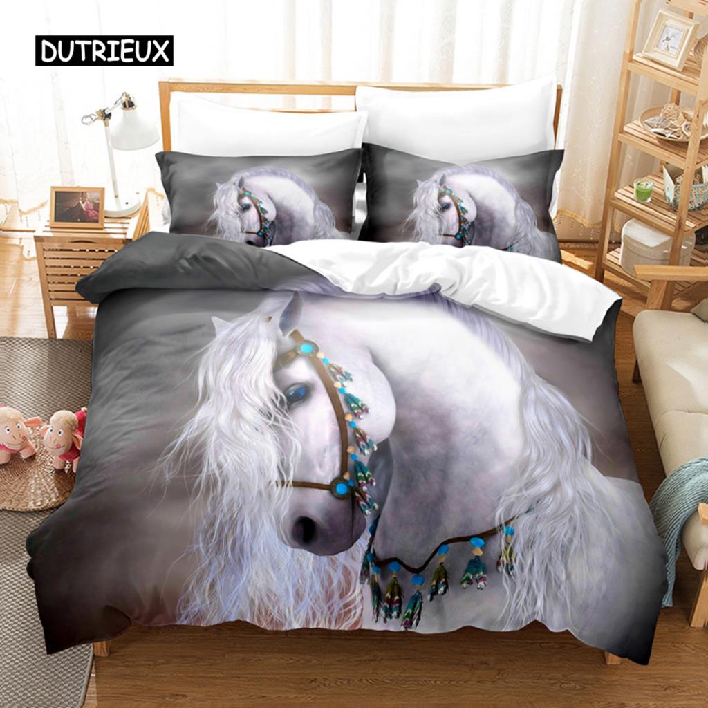 Luxury 3D Bedding Set Europe Queen King Double Duvet Cover Set Bed Linen Comfortable Blanket/Quilt Cover Bed Set Animal  Horse