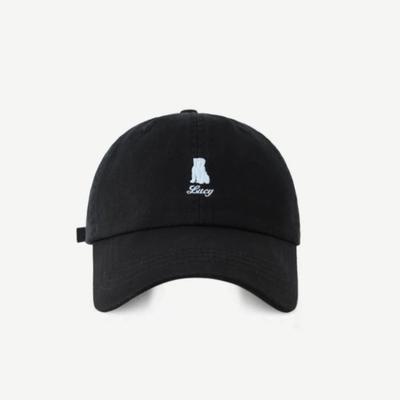 Lucky Little Dog Embroidered Baseball Cap Korean Version Soft Top Casual and Versatile Big Head Cap  New Style Cap
