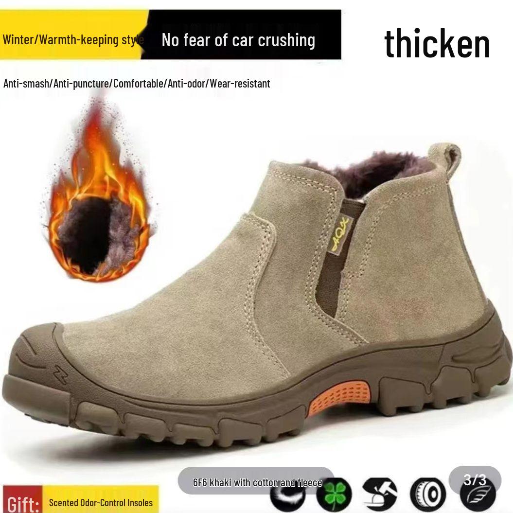 Men s Slip-On Safety Work Shoes Anti-Smash Anti-Puncture Soft Sole Anti-Scald Spark-Resistant Wear-Resistant 3660₽