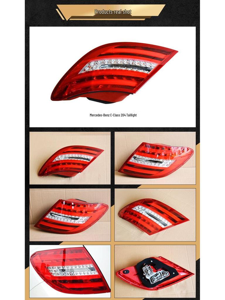 Compatible LED Taillight Upgrade for Mercedes-Benz W204 (C200/C260/C300) Rear-End Collision Replacement