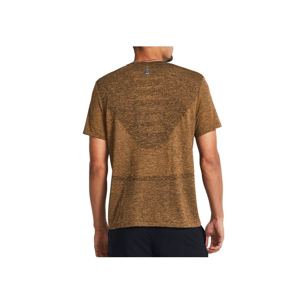 Under Armour Seamless Logo Print Color Block Round Neck Fitted Running Sports Short Sleeve T-Shirt Men T-Shirt Wild-Orange 1375692-804