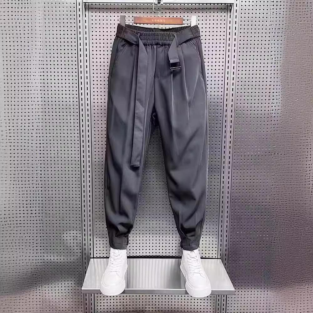 Autumn Casual Pants Men's Tied Feet Trousers Trendy Brand Ruffian Handsome Pants Men's Versatile Drape Trousers Men's Versatile