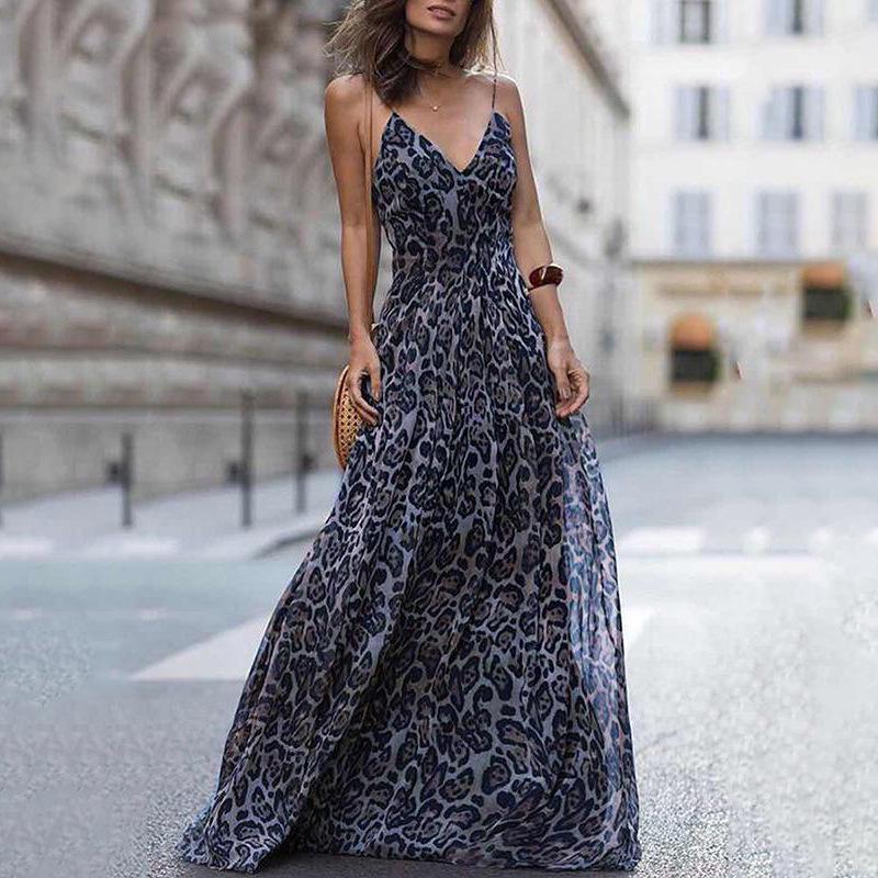 2018 Trendy European & American Fashion Sexy Women's Flowy Slip Dress