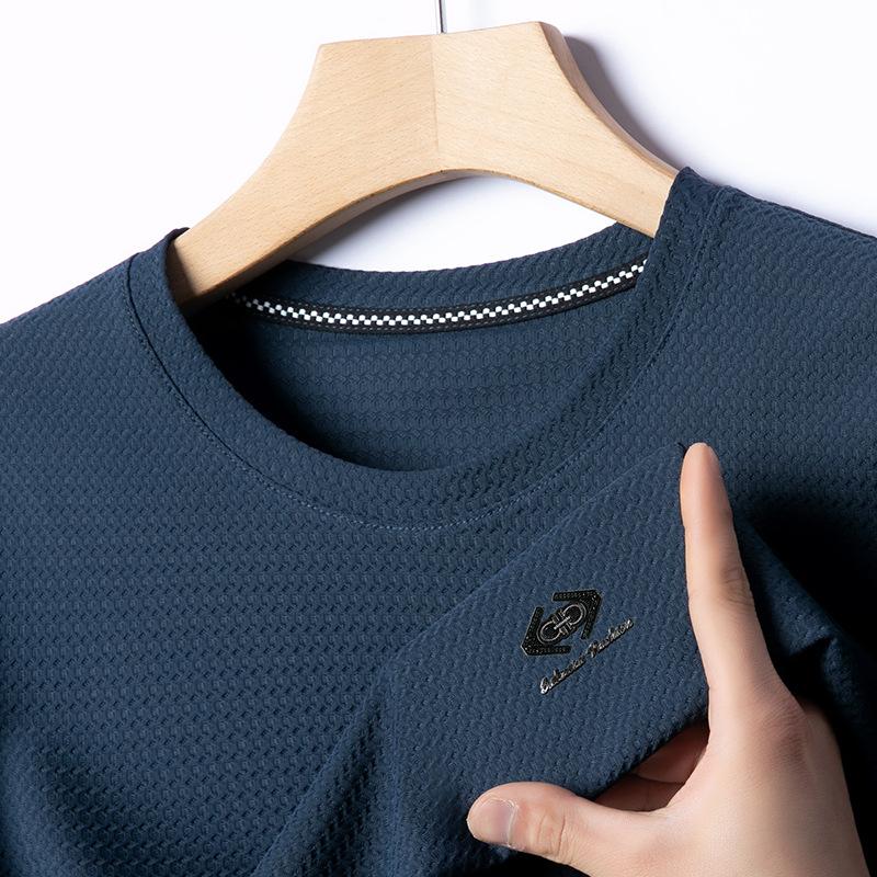 Crew Neck Short-Sleeved T-Shirt Medium Men'S Casual Clothes Thin Polo Shirt