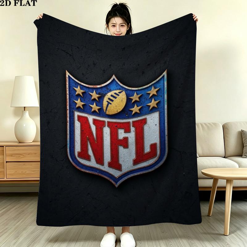 National Football League Print Flannel Blanket, High quality Comfortable for All Seasons, Home Decor, Warmth and Comfort, Perfect for Christmas Gifts