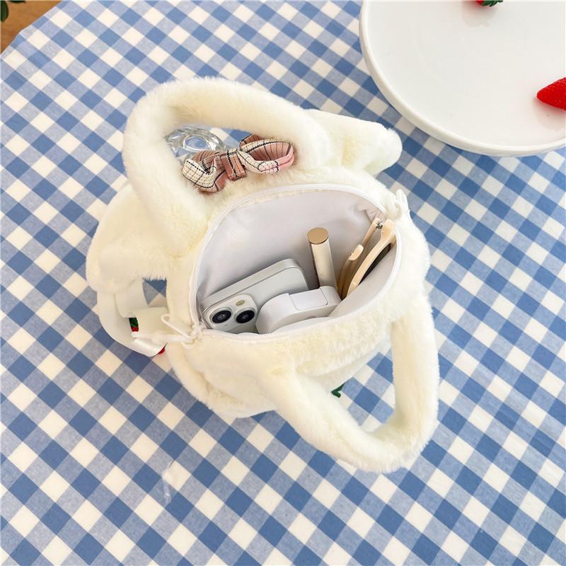 Avocado Plush Toy Bag Cute Cartoon Cat Doll Crossbody Bag For Children Girls