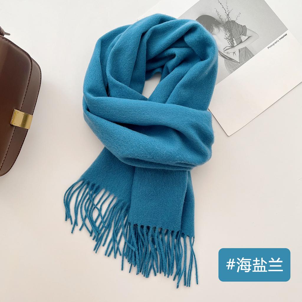 High Quality 100% Wool Wraps Female Male Solid Classic Muffler Women Man Scarves  Autumn Winter Soft Warm Casual Couple Scarf