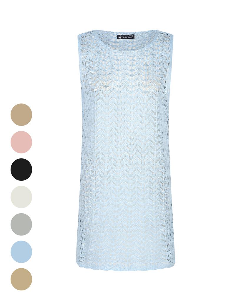 Beverly Hills Polo Club Women'S Summer Scaly Sleeveless Dress 7 Colors Op108