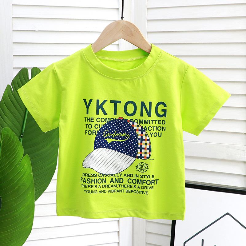 

Новая детская футболка с короткими рукавами из хлопка «Айсберг» для мальчиков и девочек, летняя детская тенденция с половиной рукавов, взорвала улицу. 80cm