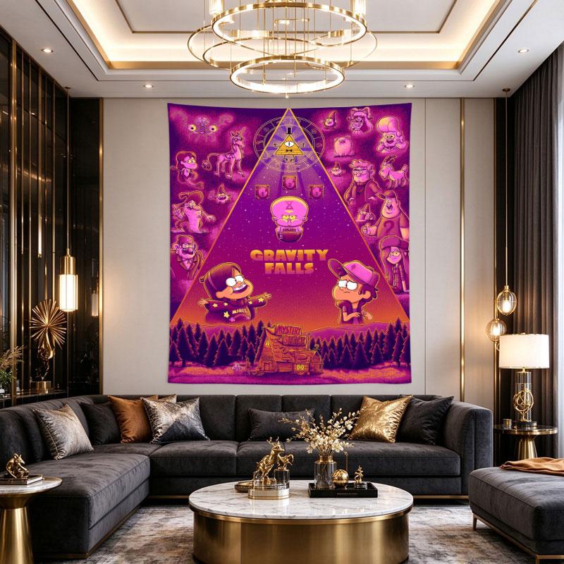 Gravity Falls Bill Cipher Triangle Mystery Shack Purple Poster