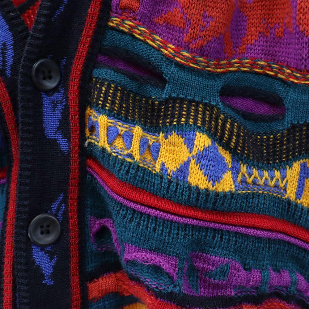 HYSPORT 90s Wool Old 3D Knit Overall Handle Long Sleeve Knit Cardigan 12 Men's Used