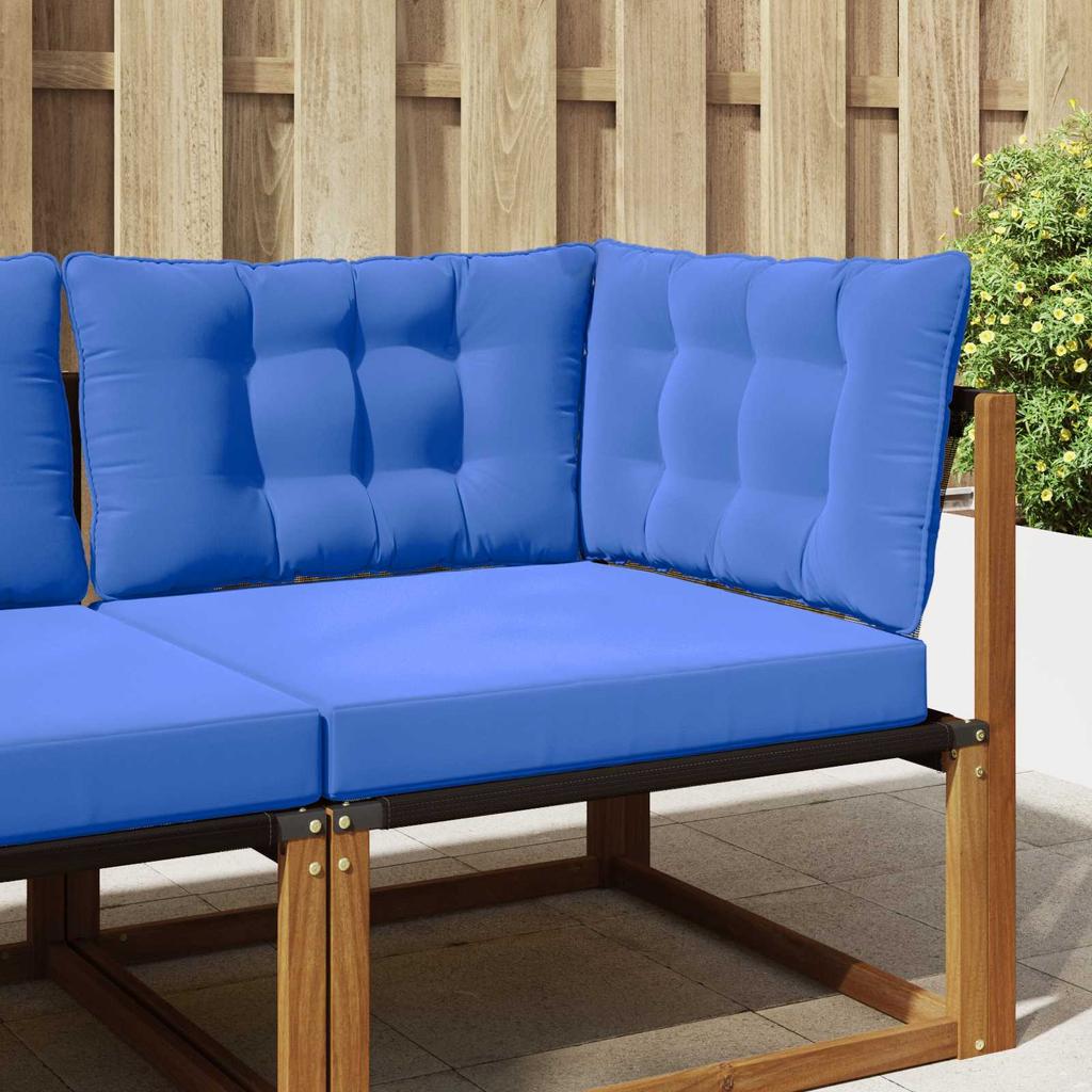 Outdoor Sofa Cushion Set 3 Pcs Royal Blue Polyester