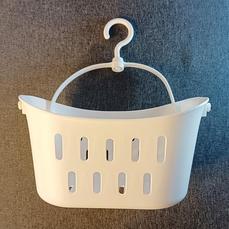 White Bathroom Kitchen Storage Basket Single Hook Hanging Basket Miscellaneous Storage Basket Dorm Tote Hooks Rack Hangable St белый 1690₽