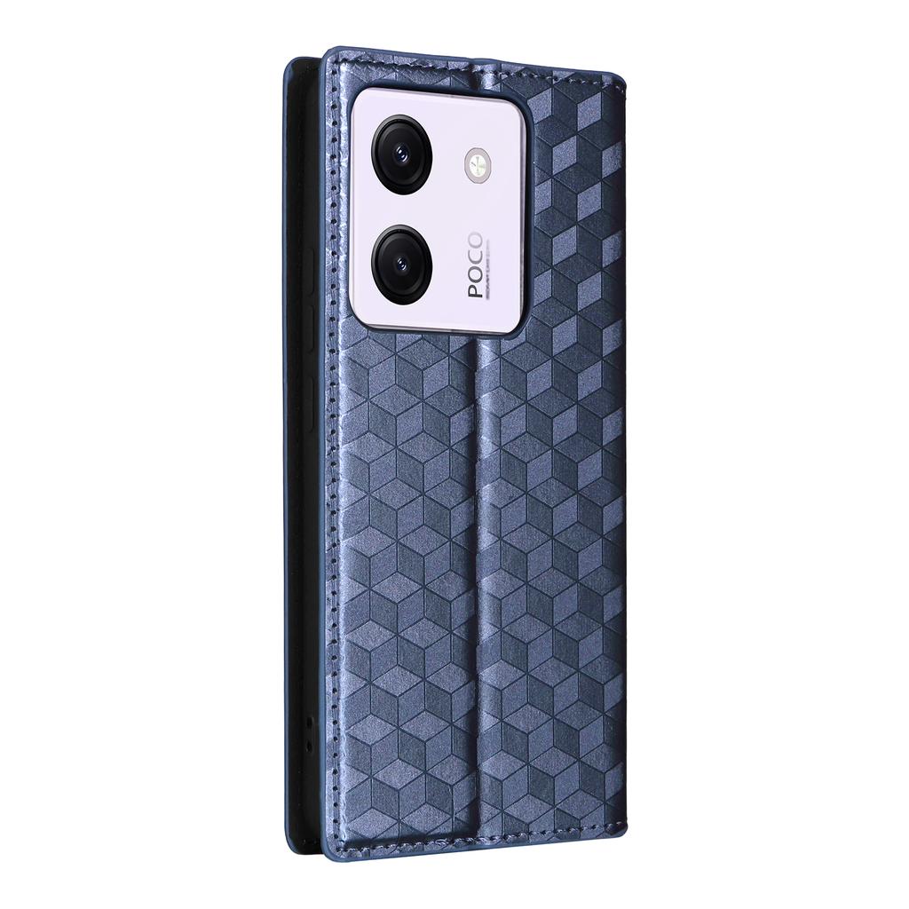 For Xiaomi Poco M7 Pro 5G Wallet Case Rhombus Imprinted Leather Phone Cover