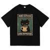 Sommerkleidung Lustige Katze Mehr Espresso Weniger Depresso Aufdruck Kinder T-Shirt Ästhetisch Vintage Cartoon Niedliche Kinderkleidung Oberteile