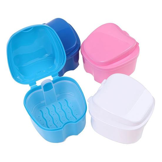 Zahnprothesen-Etui mit Zahnbürste Einweichbehälter für Zahnprothesen mit Siebeinsatz Unsichtbare Zahnspange Halter Mundschutz Dental Aligner Behälter Halter