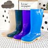 Low-heeled Fashion Long Rain Boots Women's Non-slip High-tube Water Shoes Pvc Women's Rain Shoes High-top Women's Soft