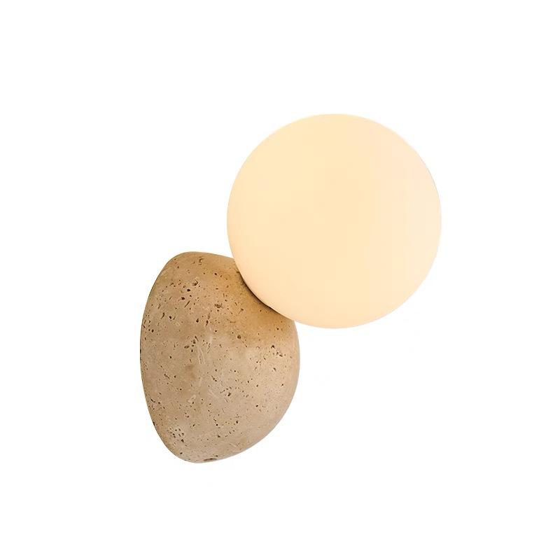 Wabi-Sabi Gelbe Travertin Nachttischlampe: Retro-Stil für Schlafzimmer & Wohnzimmer