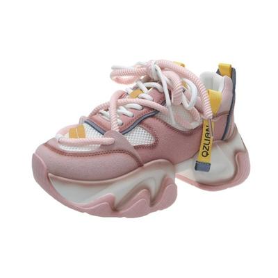 Chunky Sneakers Women New Autumn Thick Bottom Dad Shoes Woman Fashion PU Leather Platform Sneakers Ladies Designer Shoes