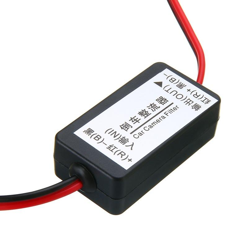 12V DC Power Relay Capacitor Filter Rectifier for Car Rear View Backup Camera Auto Car Eliminate Interference Car Cam Connector