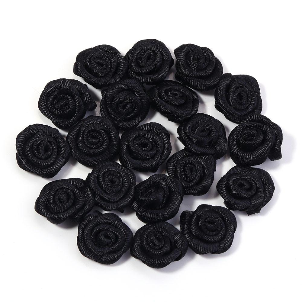 20pcs 1.5cm Polyester Rose Flowers Colorful Mini Artificial Flowers For Wedding Party DIY Wreath Clothing Headwear Decoration
