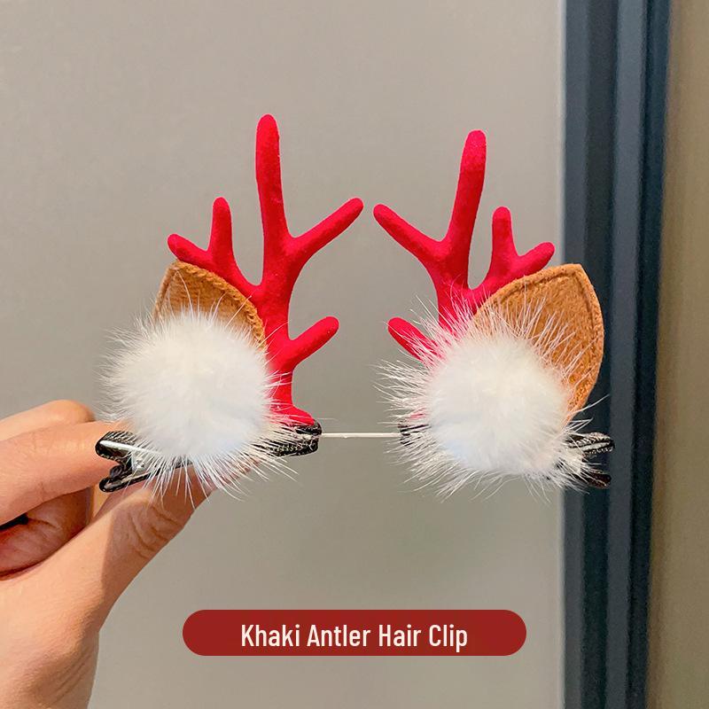 Festliche 2025 Geweih Haarspangen - Niedlicher Rentier Kopfschmuck & Haarnadeln für Weihnachten