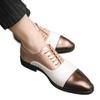 Men's Plus Size Casual Fashion Color Block Pointed Toe Leather Shoes