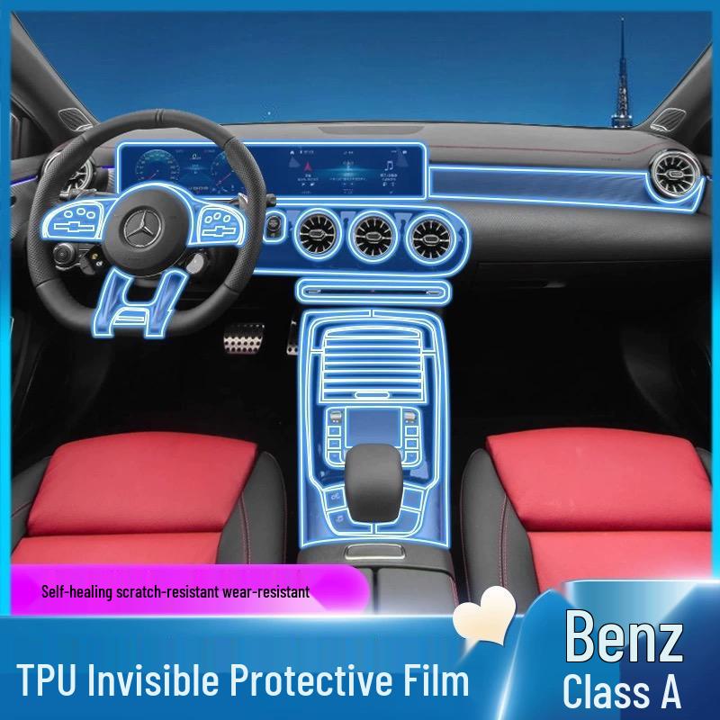 TPU Interior Protective Film for 2019-2025 Mercedes-Benz A-Class A200L/180L - Console & Instrument Panel