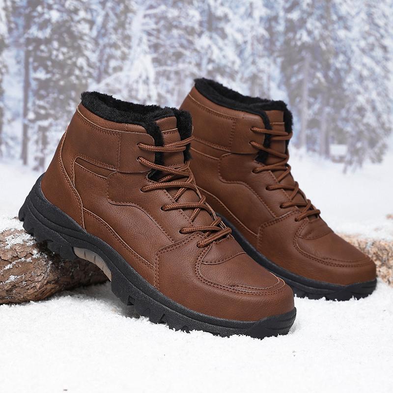 Men's Winter Boots Warm Snow Boots Non-slip Waterproof Shoes High-top Outdoor Plush Shoes Plus Size Boots