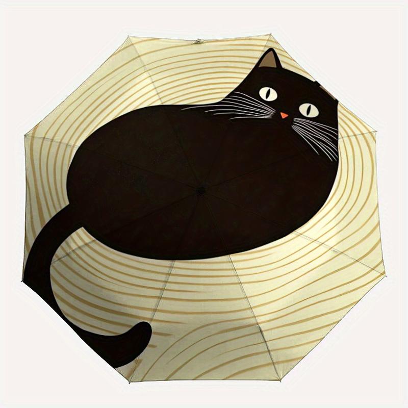 1pc Lazy cat Automatic Open 8-Rib Windproof Umbrella, Travel & Commuting, Suitable for All Seasons