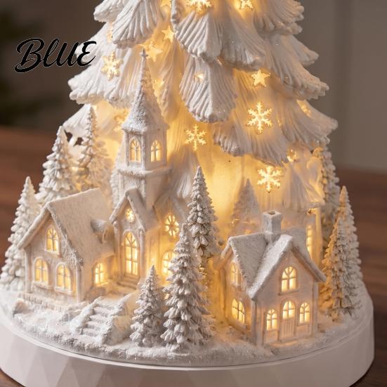 Small Decorative Tree LED Light Up Snowy Christmas Tabletop Decoration, Mini Night Cozy Living Room Accessory Light, Indoor Desktop Holiday Decoration