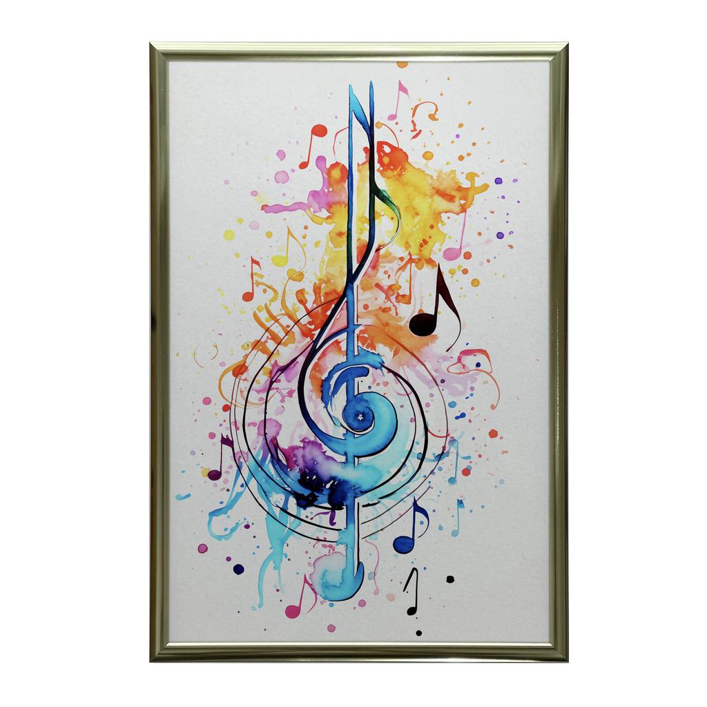 Farbenfroher Violinschlüssel Farbenfroher Violinschlüssel, 40X50 cm, ohne Rahmen, mattes Papier 230 g/m²