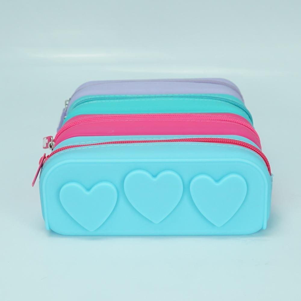 Silicon Zip Bags Reusable Makeup Brush Case Trendy Stationery Bag