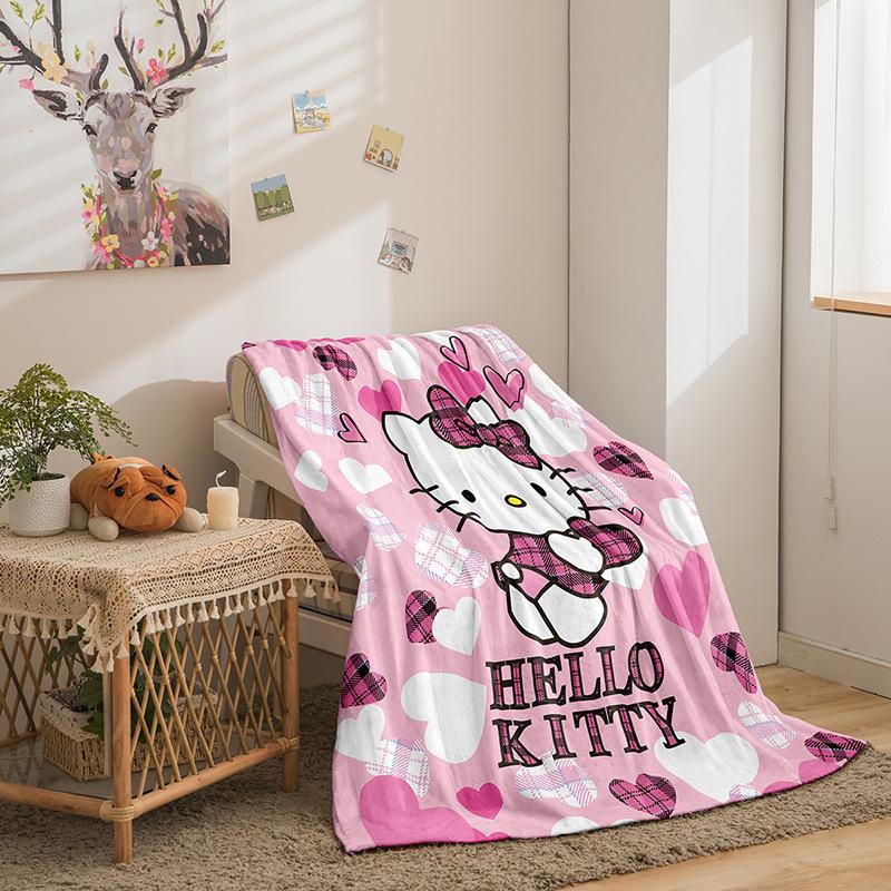 Cartoon Kt Kat Doppelseitige Flanell 3D Digitaldruck Decke Decke